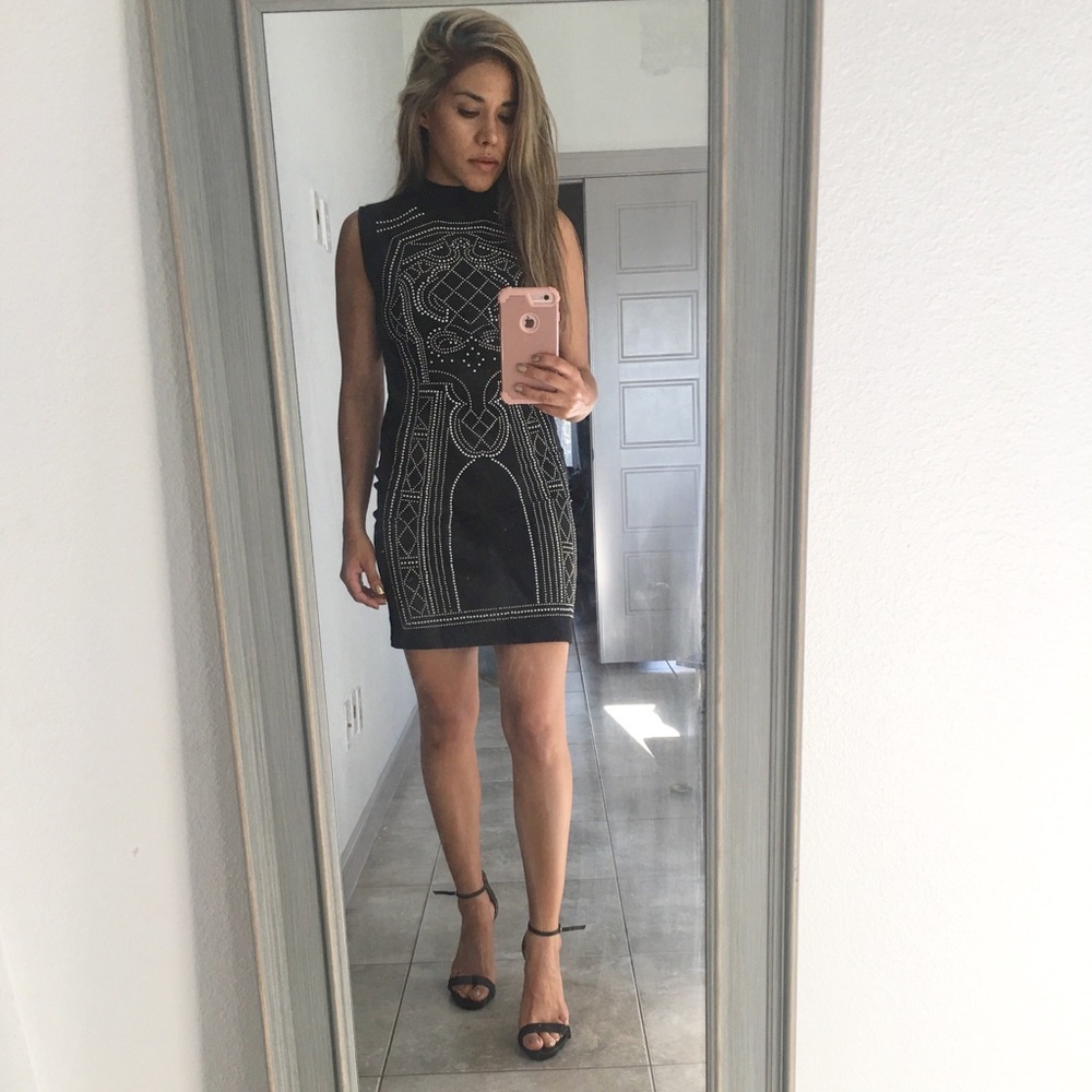Black Ringhstone mini dress